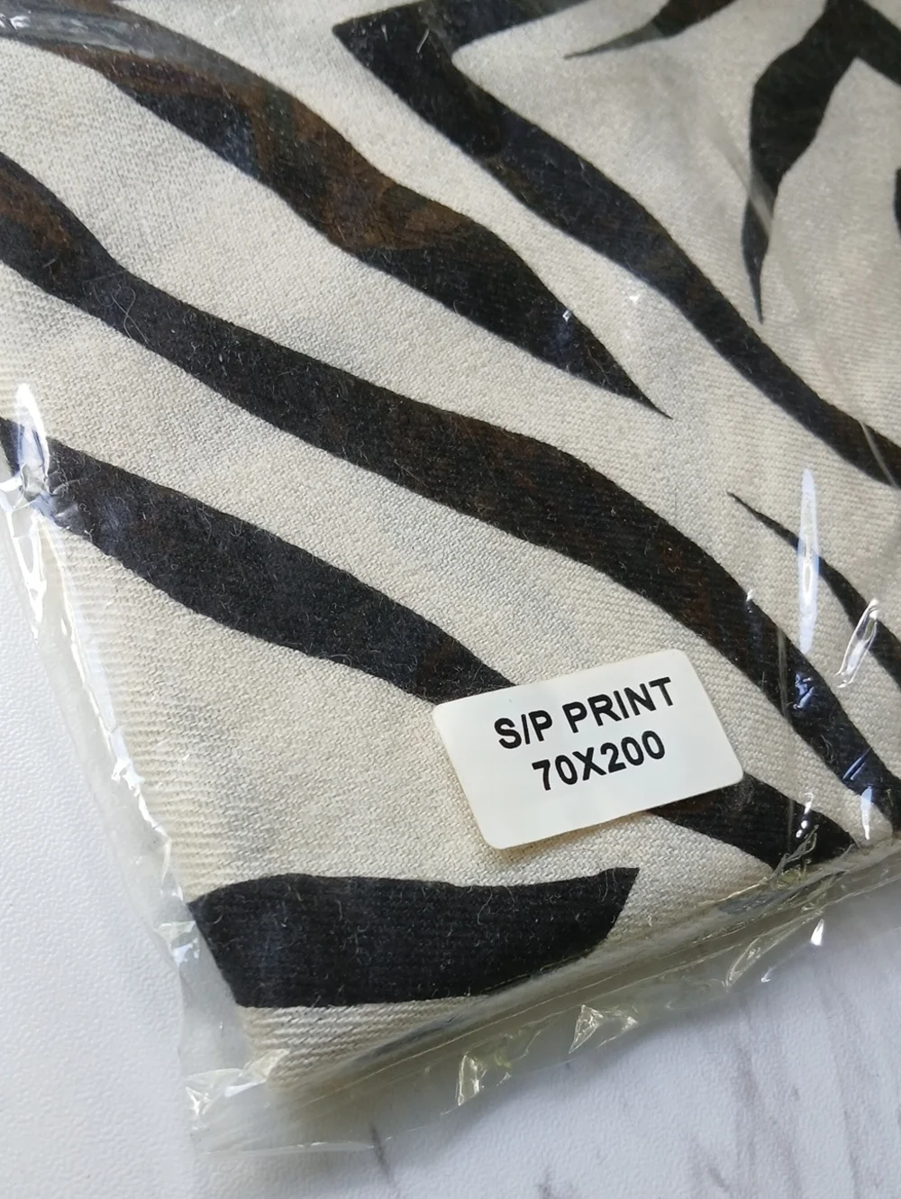 Tolani Black And Cream Zebra Print Pashmina And Silk Scarf NWT